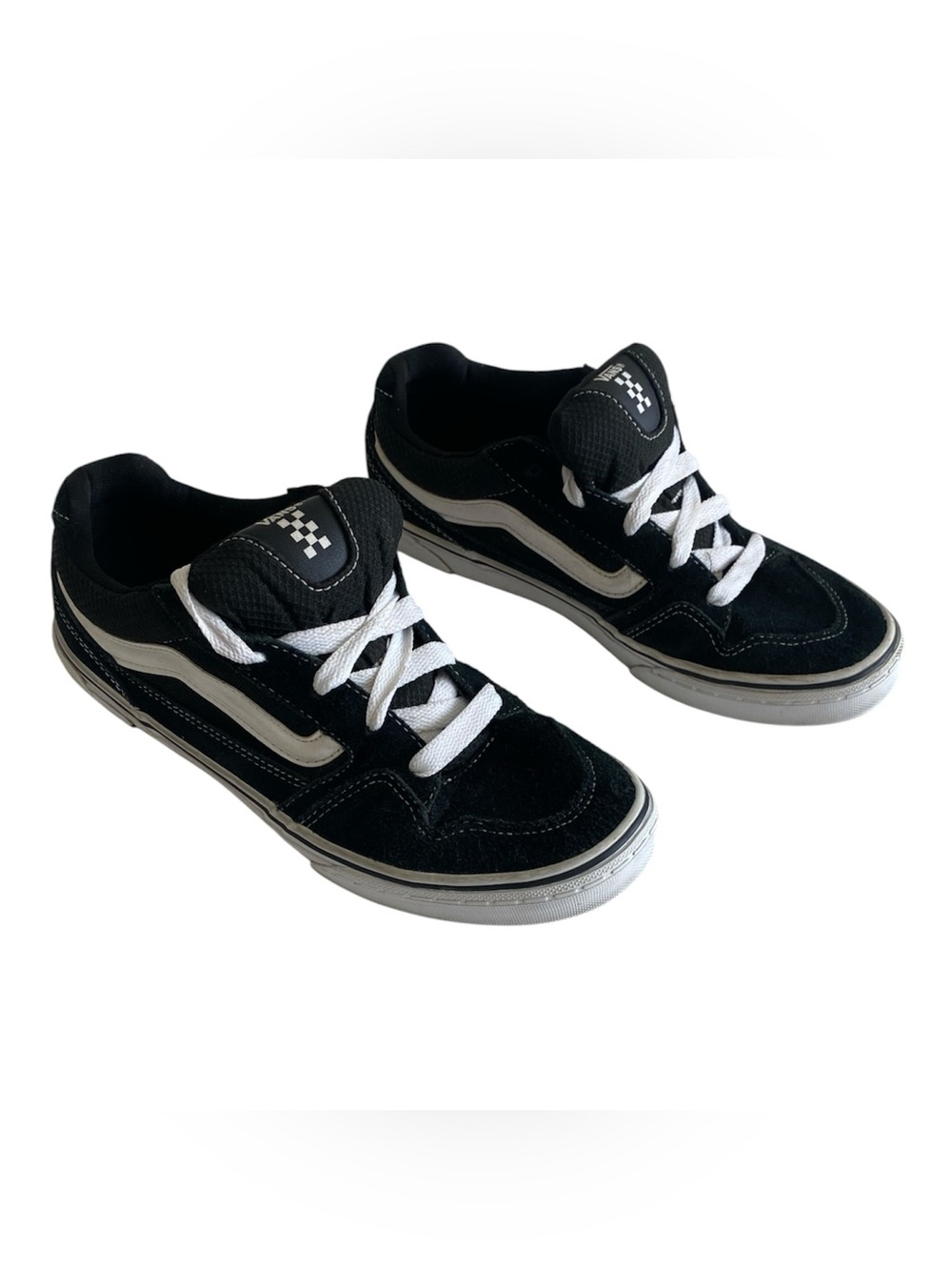 Vans Kids / Youth Black and White Low-Top Skate Sneakers size 7